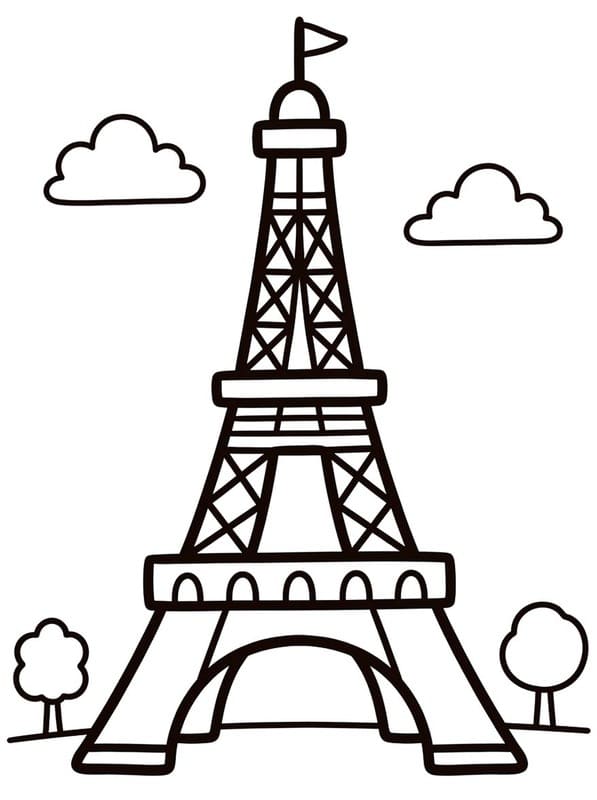 Döntetlen Eiffel Torony nyomtatható egyszerű
