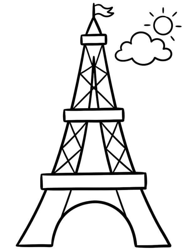 Döntetlen Eiffel Torony nyomtatható gyerekeknek