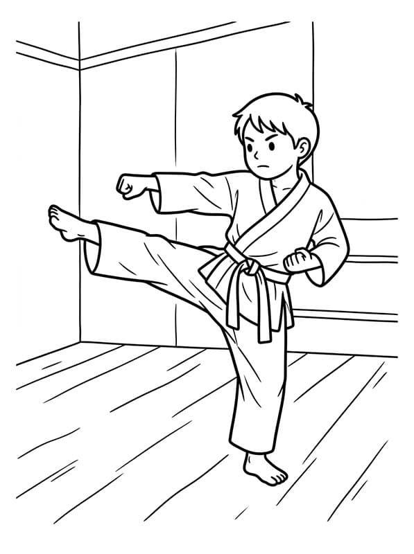 Döntetlen Karate nyomtatható gyerekeknek