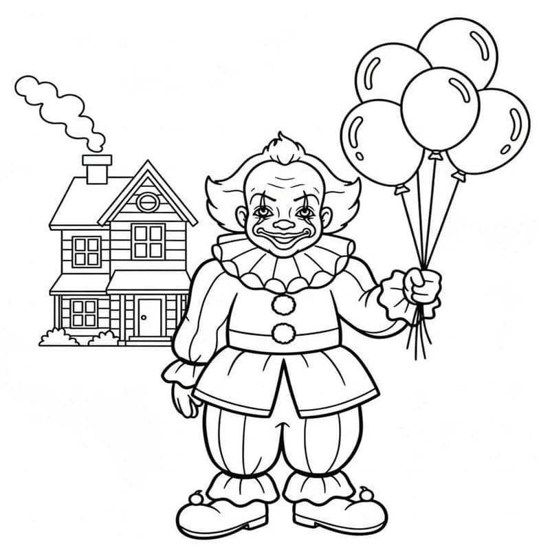 Döntetlen Pennywise ingyenesen nyomtatható egyszerű
