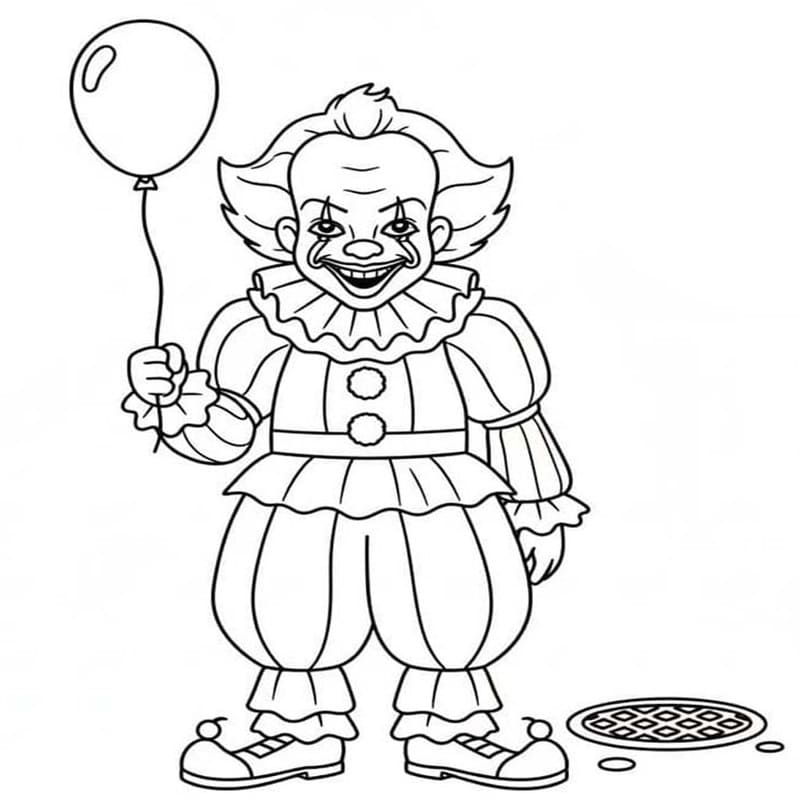 Döntetlen Pennywise nyomtatható könnyen