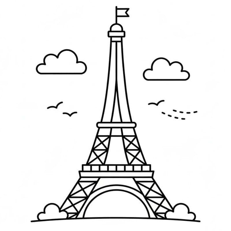 Eiffel Torony ingyenesen nyomtatható egyszerű