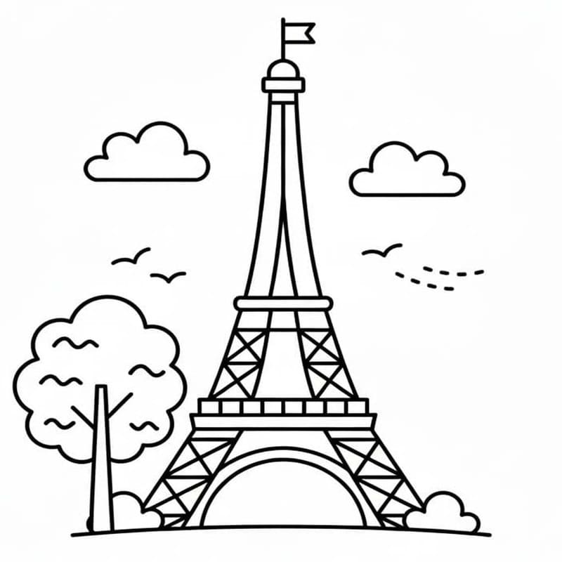 Eiffel Torony ingyenesen nyomtatható gyerekeknek