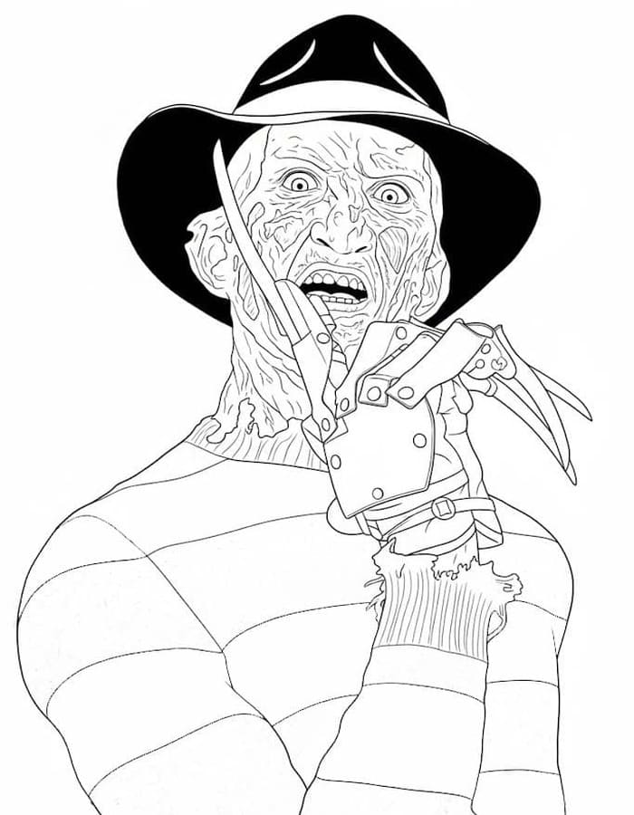 Döntetlen Freddy Krueger ingyenesen nyomtatható alapvető