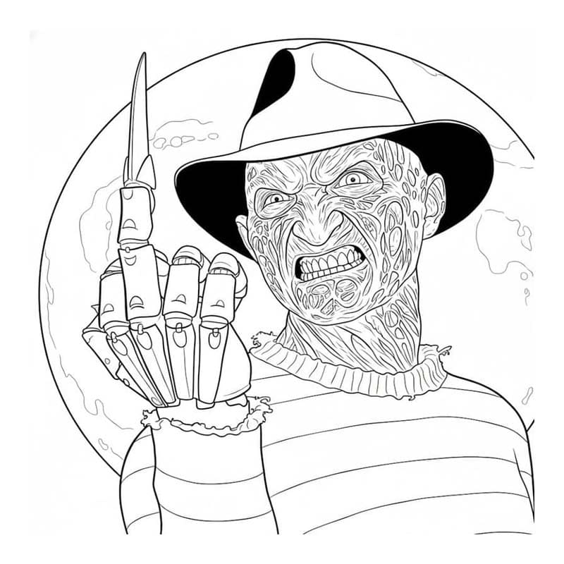 Döntetlen Freddy Krueger ingyenesen nyomtatható egyszerű