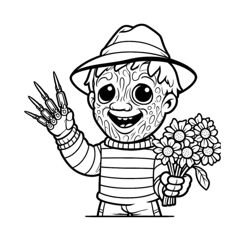 Döntetlen Freddy Krueger nyomtatható alapvető