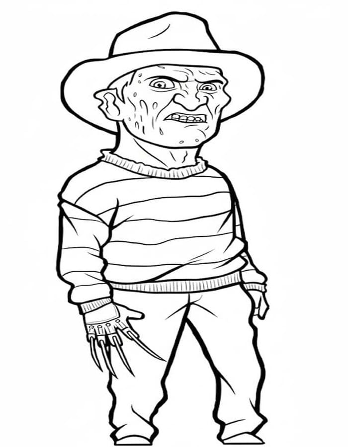 Döntetlen Freddy Krueger nyomtatható egyszerű
