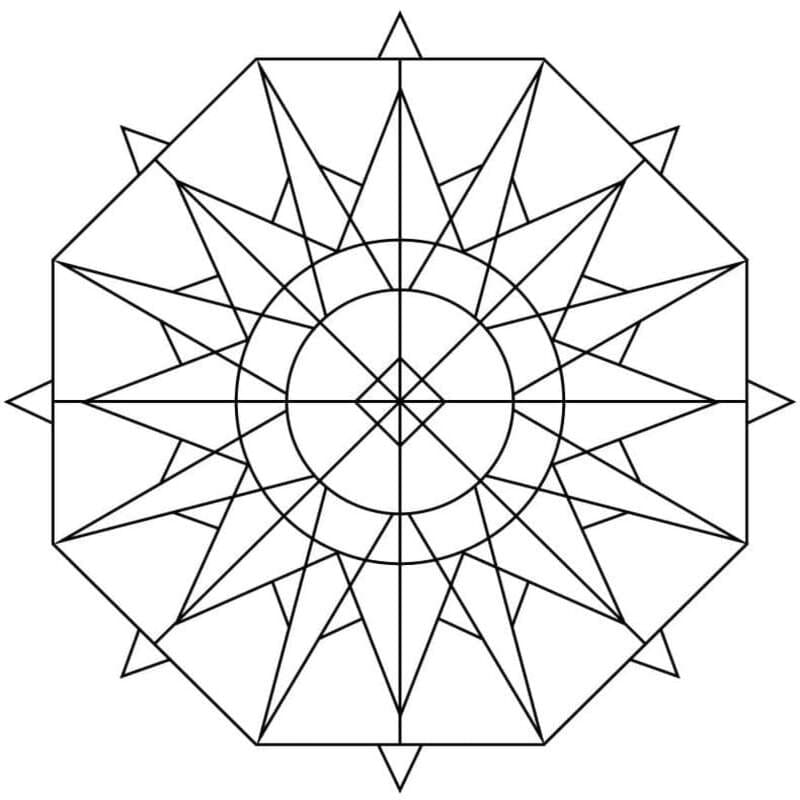 Döntetlen Kaleidoszkóp nyomtatható alapvető