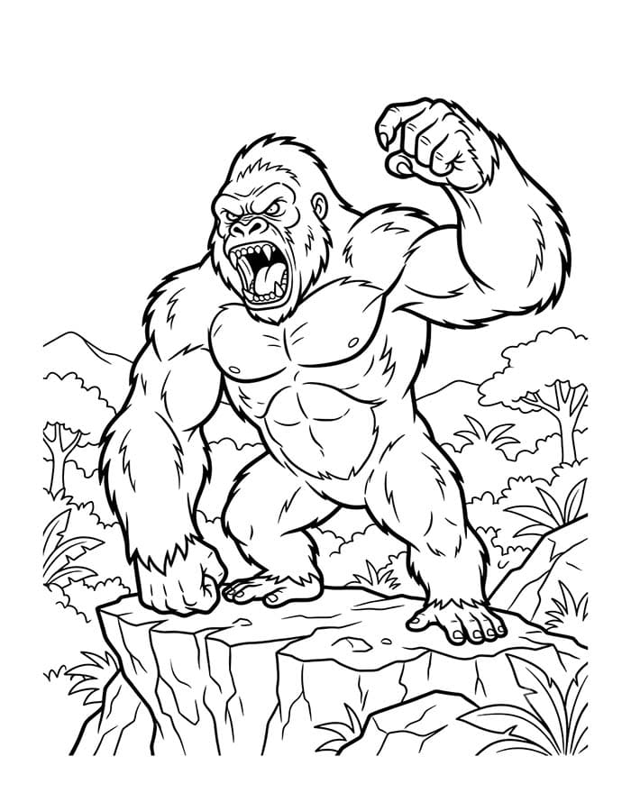 Döntetlen King Kong nyomtatható gyerekeknek