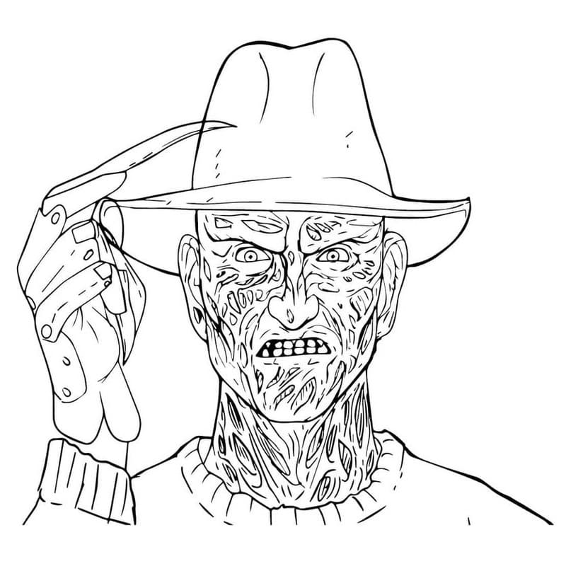 Freddy Krueger ingyenesen nyomtatható egyszerű