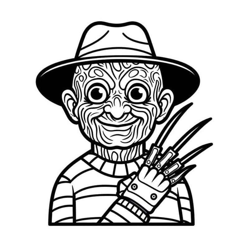 Freddy Krueger ingyenesen nyomtatható gyerekeknek