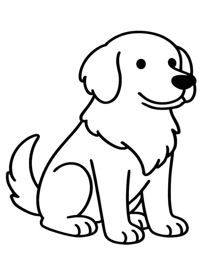 Döntetlen Golden Retriever ingyenesen nyomtatható egyszerű