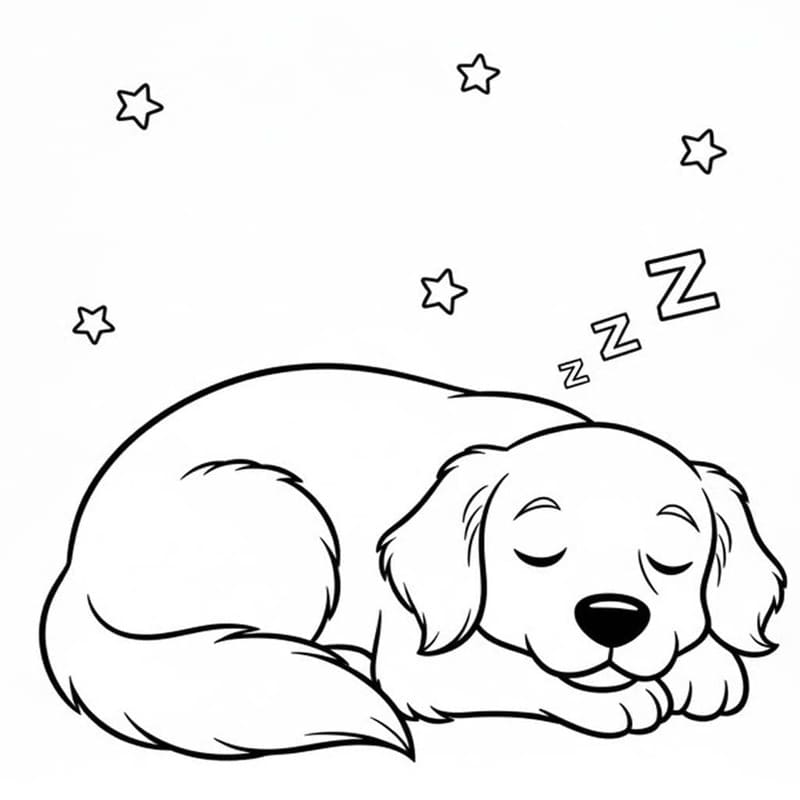 Döntetlen Golden Retriever nyomtatható egyszerű