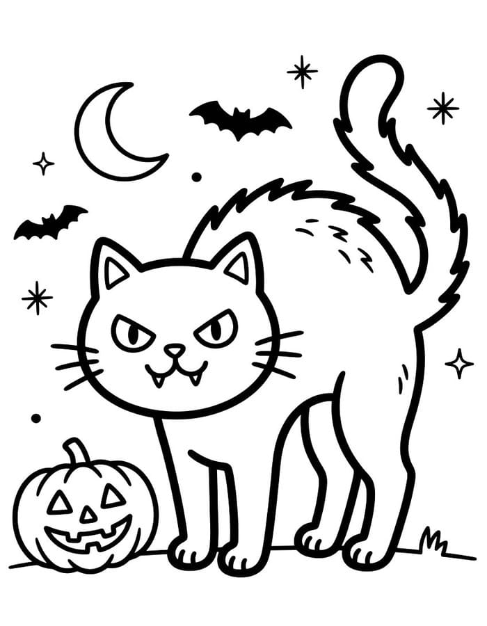 Döntetlen Halloween Macska gyerekeknek