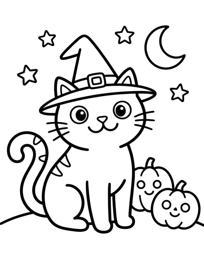 Döntetlen Halloween Macska ingyenesen egyszerű