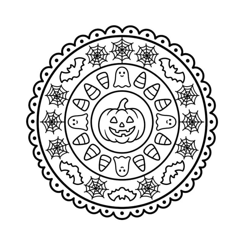 Döntetlen Halloween Mandala alapvető