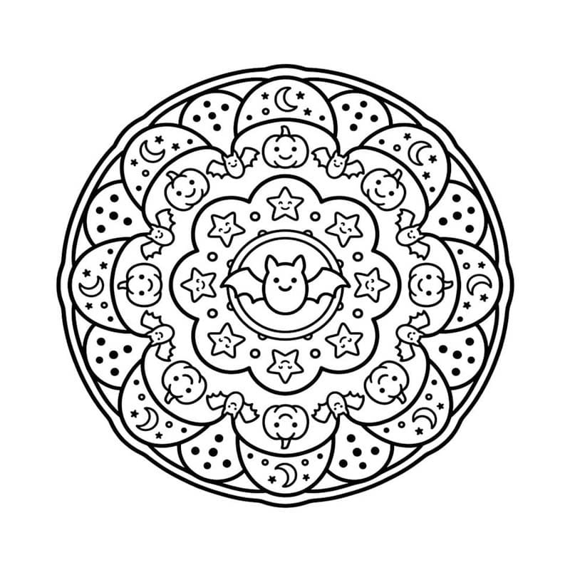 Halloween Mandala színezők