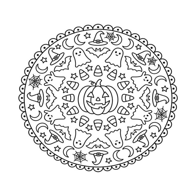 Döntetlen Halloween Mandala ingyenesen