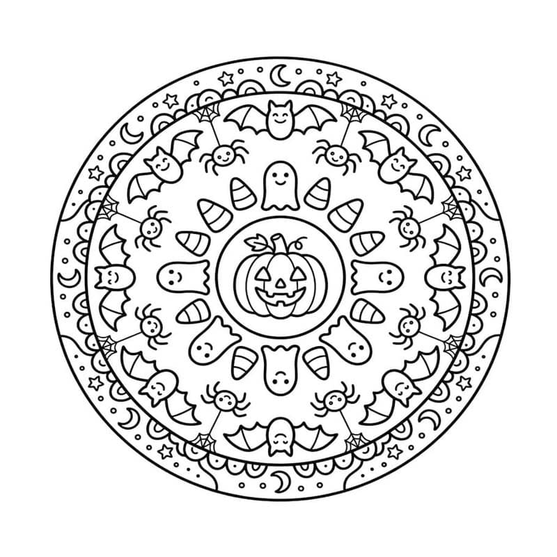 Döntetlen Halloween Mandala könnyen