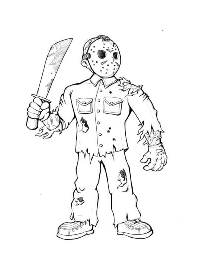 Döntetlen Jason Voorhees nyomtatható alapvető
