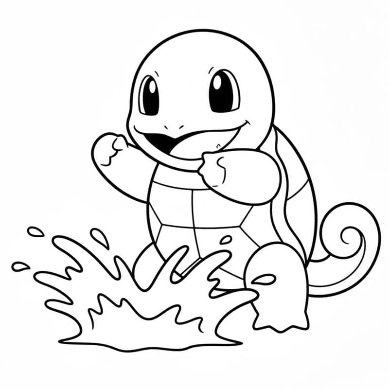 Döntetlen Squirtle ingyenesen nyomtatható alapvető