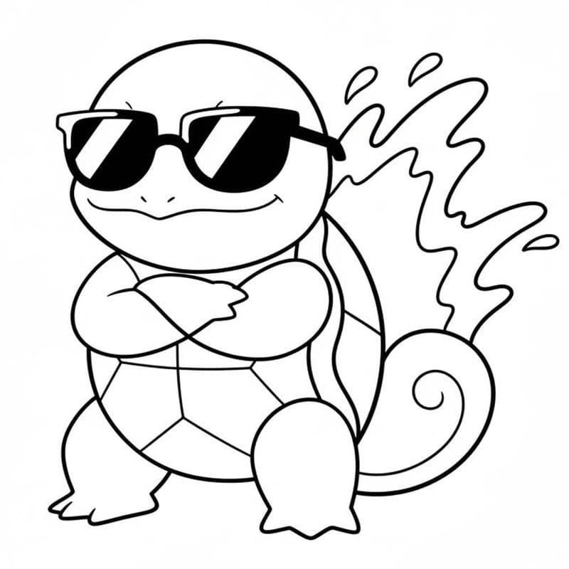 Döntetlen Squirtle nyomtatható könnyen