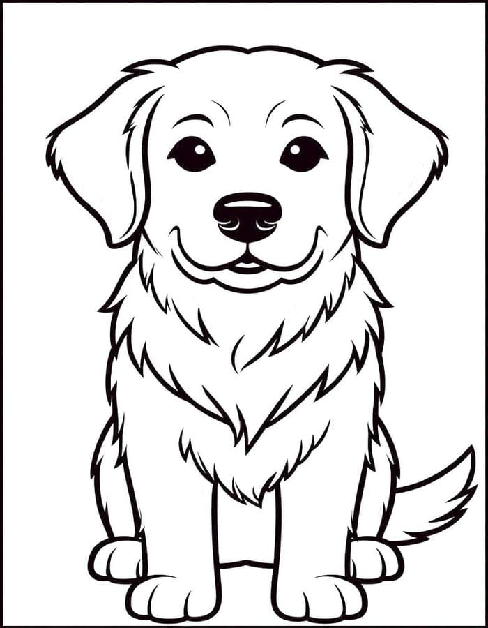 Golden Retriever ingyenesen nyomtatható gyerekeknek