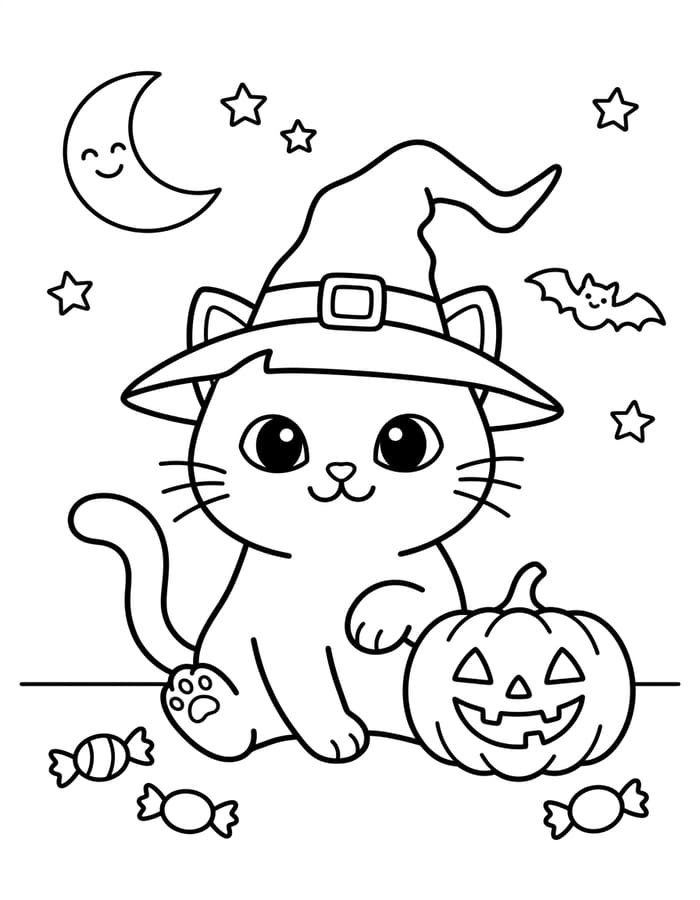 Halloween Macska ingyenesen egyszerű