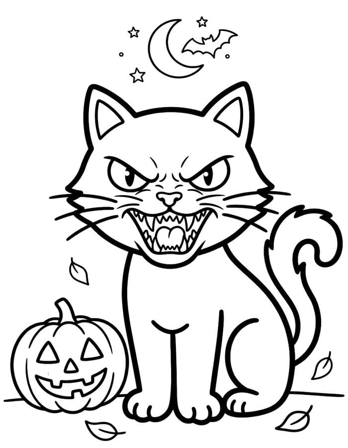 Halloween Macska ingyenesen nyomtatható könnyen
