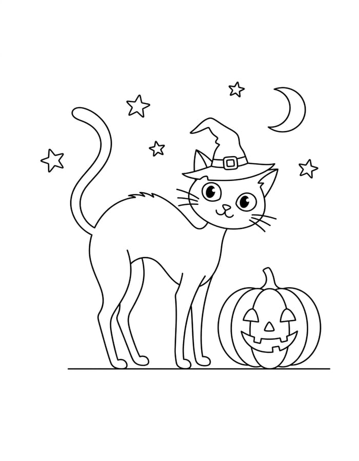 Halloween Macska ingyenesen nyomtatható
