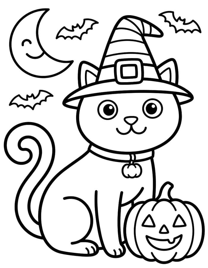 Halloween Macska nyomtatható könnyen