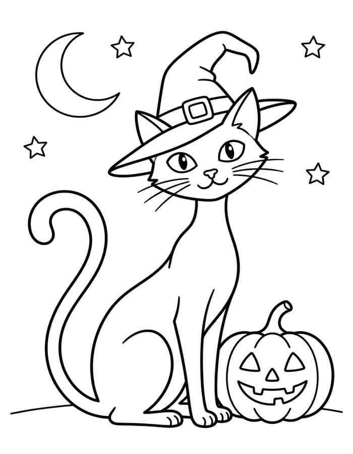 Halloween Macska színezők