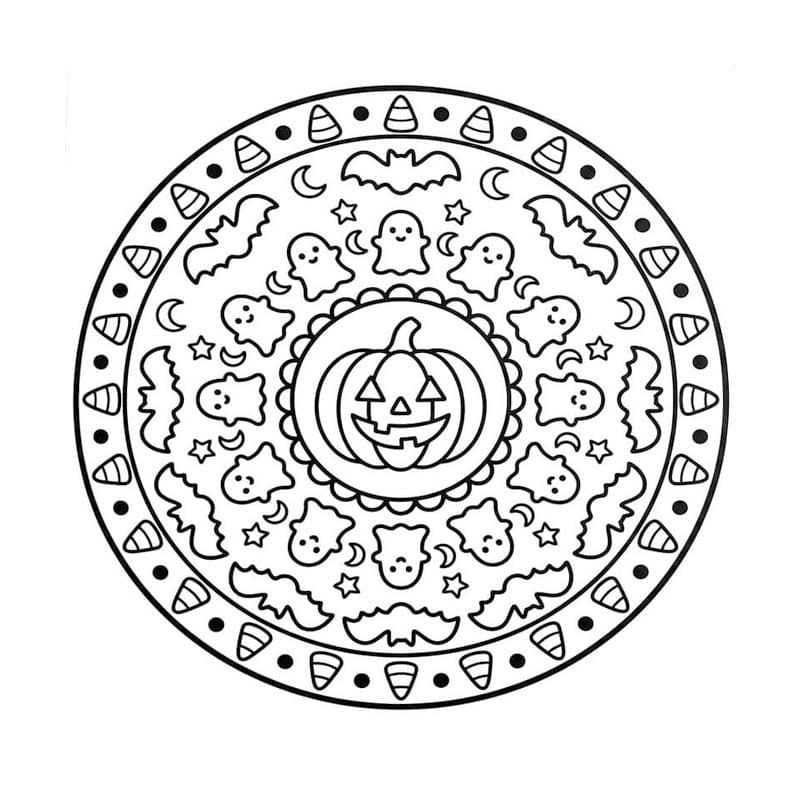 Halloween Mandala ingyenesen alapvető