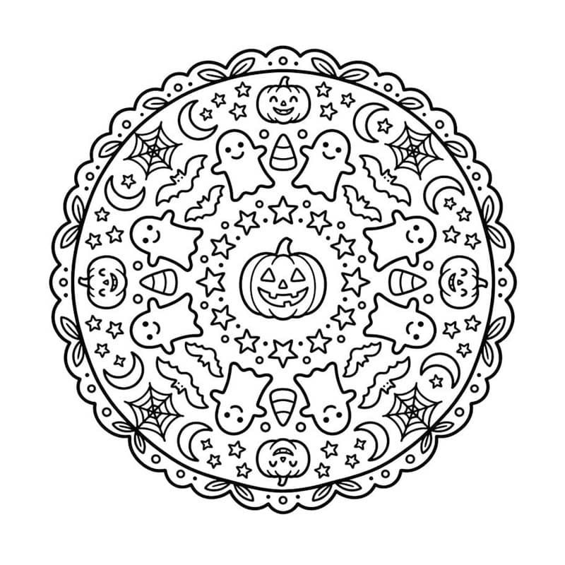 Halloween Mandala ingyenesen