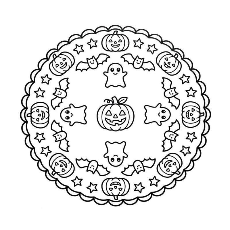 Halloween Mandala nyomtatható alapvető