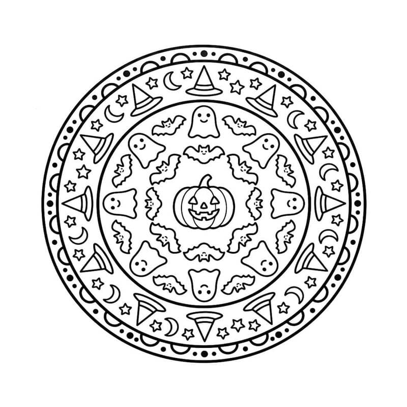 Halloween Mandala nyomtatható