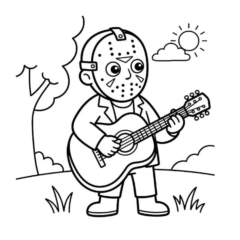 Jason Voorhees ingyenesen nyomtatható egyszerű