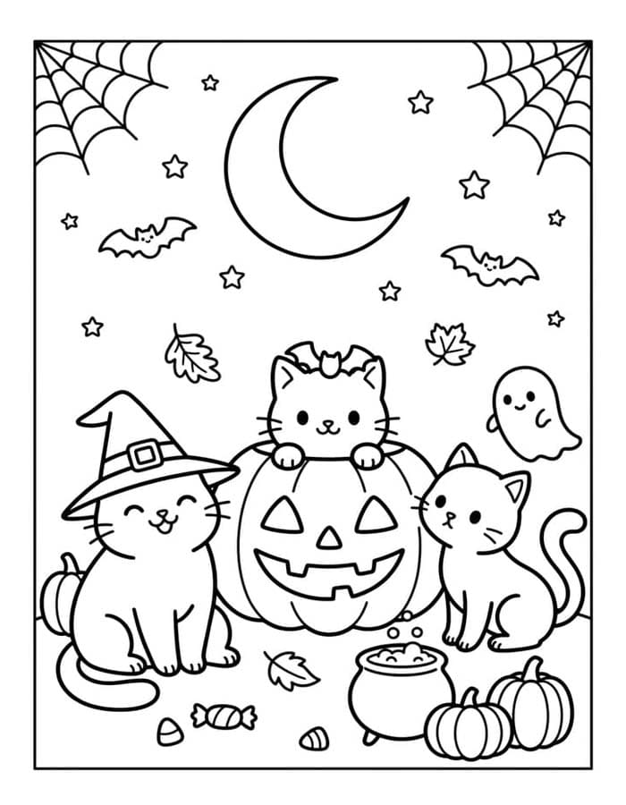 Kép Halloween Macska ingyenesen nyomtatható
